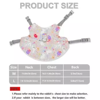 Милый принт шлейки и поводки для кроликов, шлейка для прогулок, для мелких животных, кролика, морской свинки, котенка, талисманы, аксессуары M-suit 0.35-0.7kg