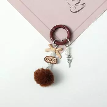 Милый простой брелок с подвеской в виде помпона для женщин и девочек, красочный брелок с подвеской в виде помпона, украшение для рюкзака, аксессуары, подарки