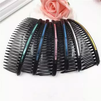 Милый простой гребень для конского хвоста, новые блестящие вставки, разноцветные боковые гребни для волос, заколки, шпильки, головные уборы, гребни для волос, 24 зубца, бусины для головного убора синий