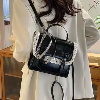 Милый простой рюкзак в студенческом стиле, небольшой рюкзак, универсальная высококачественная текстура, ручная маленькая квадратная сумка для женщин серебряный