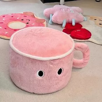 Милый простой стакан для воды низкий табурет домашний бархатный съемный гостиная мультяшная скамейка прихожая пеленальный стул для ног пуфик