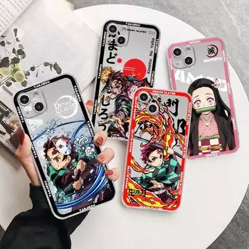 Милый прозрачный чехол Demon Slayer для Apple iPhone 11 14 13 12 Pro 7 8 Plus XR X XS Max 6 6S 14Pro, силиконовый чехол для телефона iPhone 14 Plus