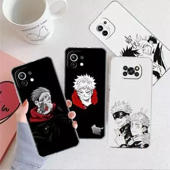 Милый прозрачный чехол с изображением аниме Jujutsu Kaisen для Xiaomi Mi Poco X3 NFC M3 Pro F3 F1 11 Lite 12 Note 10 11T 9T, прозрачный чехол для телефона Xiaomi Poco F3