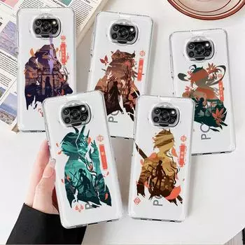 Милый прозрачный чехол с рисунком аниме Genshin Impact для Xiaomi Mi Poco X3 NFC M3 Pro F3 F1 11 Lite 12 Redmi Note 10 9S 8 7 9, мягкий чехол для телефона Xiaomi Poco M3