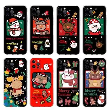 Милый прозрачный чехол со снеговиком для Apple iPhone 13 11 14 12 Pro 7 8 Plus XR X XS Max 6 6S 13Pro, силиконовый чехол для телефона iPhone 6 6S