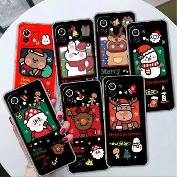 Милый прозрачный чехол со снеговиком для Xiaomi Mi Poco X3 NFC M3 Pro F3 F1 11 Lite 12 Note 10 11T 9T, прозрачный чехол для телефона Redmi Note 9S