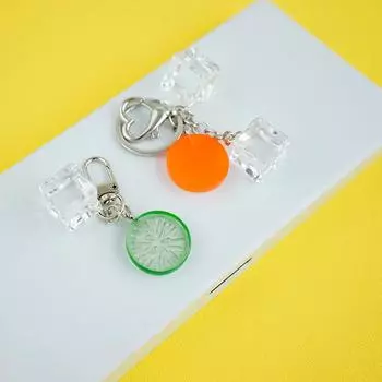 Милый прозрачный кубик льда лимонный акриловый кулон брелок для женщин и девочек изысканный автомобильный брелок рюкзак украшения аксессуары