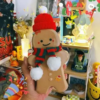 Милый пряничный человечек, чашка для питья, портативный шейкер, бутылка для питья, кухонная бутылка для чая с молоком, домашняя рождественская бутылка, подарки