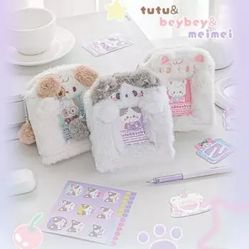 Милый пушистый держатель для фотокарт Kpop для студентов, плюшевый мультяшный щенок, кошка, органайзер для фотокарт, милая коллекция карточек