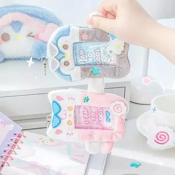 Милый пушистый держатель для студенческого удостоверения личности, милый шикарный корейский Kpop чехол для фотокарточки, брелок для ключей, протектор для карт друзей семьи, кулон для школьного ранца