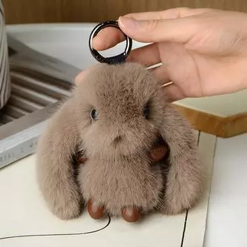 Милый пушистый кролик брелок кольцо плюшевый помпон кролик сумка кулон для пары автомобиль брелок ювелирные изделия подарки