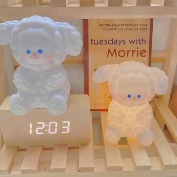 Милый ягненок ночник прикроватный светильник для сна мультфильм детский день подарок комната декоративная спальня креативные настольные украшения