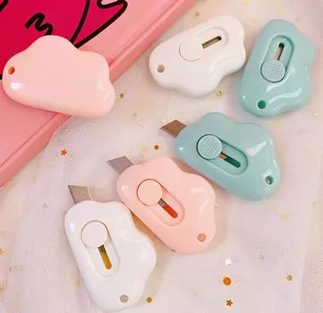 Милый японский мини-нож с выдвижным лезвием - портативный и креативный Pink Cloud Knife