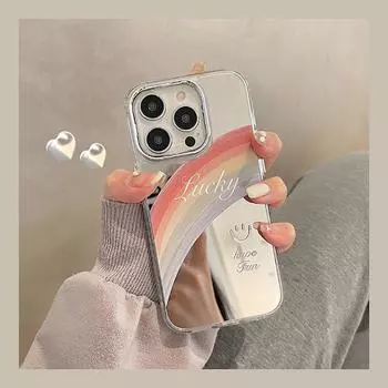 Милый Радужный забавный буквенный макияж с зеркальным покрытием противоударный чехол для телефона Iphone 14 11 12 13 Pro Max Прекрасный мягкий чехол на заднюю панель For iPhone 12 Pro