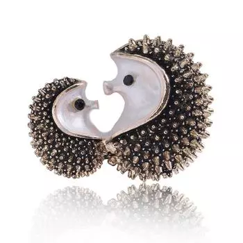 Милый размер черный ежик маленькая булавка воротник анти-свет брошь