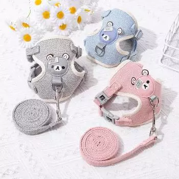 Милый ремень для собак, поводок для маленьких домашних животных, ошейник с кроликом, нагрудный ремень, веревка для собаки, поводок для щенка мальтийского чихуахуа, ультра маленький шлейка для домашних животных, новинка S (1.5-3KG) розовый