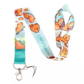 Милый ремешок для телефона Capybara, шейный ремешок, держатель для удостоверения личности, ремешки для кредитных карт, брелоки, аксессуары для детей и взрослых
