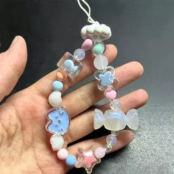 Милый ремешок для телефона с подвеской в виде кошачьей лапки, ремешок для мобильного телефона, акриловые цепочки против потери, милая девочка