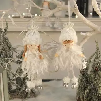 Милый Рождественский Ангел Подвеска Праздничные Украшения Мальчик Девочка Кукла Подвеска с Пентаграммой Сердце в Руке Украшение на Рождественскую Елку