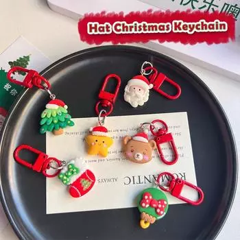 Милый рождественский брелок мультфильм Санта-Клаус Рождественская елка кулон брелок модный рюкзак украшения аксессуары подарки A6