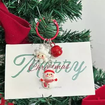 Милый рождественский брелок с рисунком Санта-Клауса, снеговика, брелок для ключей, украшение для рюкзака, аксессуары, рождественский подарок на год