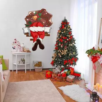 Милый рождественский колокольчик, Рождественская стена, скалолазание, Дед Мороз, стикер на стену, Рождественская вечеринка 40*60cm