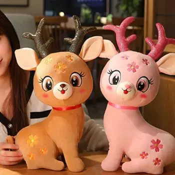 Милый рождественский Санта-Клаус, лось, снеговик, плюшевые игрушки, кукла-мягкая игрушка, рождественские подарки для детей, девочек, декор коричневый