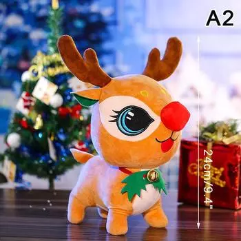 Милый рождественский Санта-Клаус, лось, снеговик, плюшевые игрушки, кукла-мягкая игрушка, рождественские подарки для детей, девочек, декор