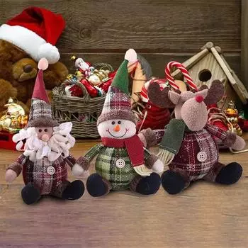 Милый рождественский Санта-Клаус, снеговик, олень, кукла, украшение, подарочная кукла, рождественская елка, подвесное украшение, новогоднее рождественское украшение для дома