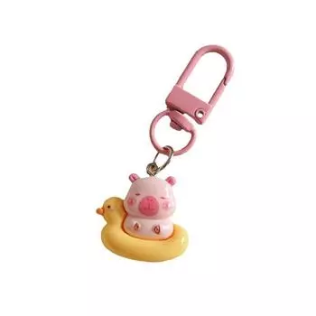 Милый розовый брелок Capybara, мультяшный брелок из смолы, автомобильный держатель для ключей, сумка, подвеска, украшение, подарки для лучших друзей as the picture