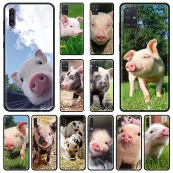Милый розовый чехол для телефона с домашним питомцем и поросенком для Samsung Galaxy A51 A71 A21S A12 A11 A31 A52 A41 A32 A72 A01 A22 A03S A13 5G, черный чехол Samsung A22