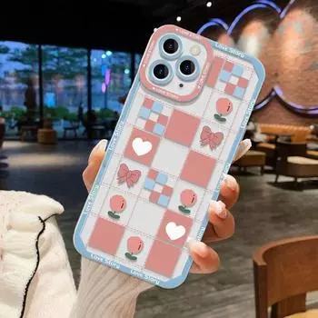 Милый розовый чехол для телефона с сердечком для iPhone 11, чехол для iPhone 15 14 13 12 Pro Max X XS XR 7 8 Plus 13 12 Mini SE, мягкий красочный чехол For iPhone 14 Plus