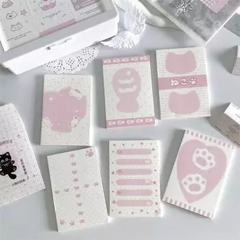 Милый розовый кот блокнот для заметок милый студент вкладыш блокнот для заметок девушка мини карманный планировщик скрапбукинг материал бумага