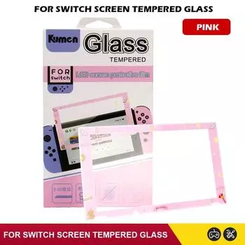 Милый розовый протектор экрана для игровой консоли Nintendo Switch Premium Transparent HD Clear Tempered Glass Protector Anti-Scratch