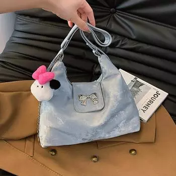 Милый розовый рюкзак для девочек, женская сумка 2024 года, новая корейская версия, сумка для студентов, для отдыха, большая вместительная сумка через плечо no pendant чёрный