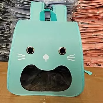Милый рюкзак для кошек, собак и кошек, сумка-переноска для мелких животных, переноска для кошек, воздухопроницаемая сумка для котят, рюкзак для собак зелёный