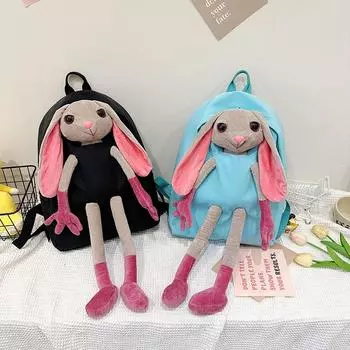 Милый рюкзак с кроликом для девочек, большие уши, школьная сумка, рюкзак для начальной и средней школы, рюкзак для выхода розовый