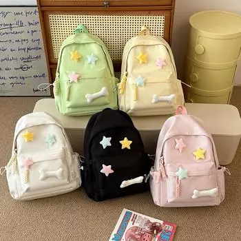 Милый рюкзак со звездой, рюкзак для школьников младших классов, большой емкости, ежедневный рюкзак, модный рюкзак с героями мультфильмов для путешествий на открытом воздухе розовый