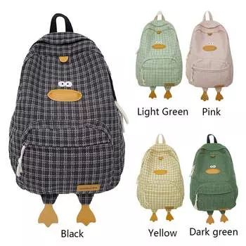Милый рюкзак-утка с регулируемым ремешком, школьная сумка для девочек и мальчиков-подростков, забавный рюкзак чёрный