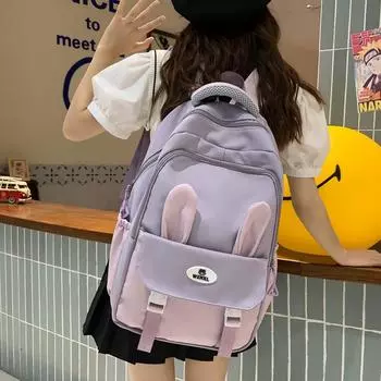 Милый рюкзак женский рюкзак большой емкости студенческий школьный ранец чёрный