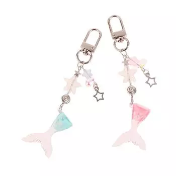 Милый рыбий хвост телефон цепочка подвеска ремешок жемчужные бусины русалка кулон цветок шнурок брелок шнурок для ключей