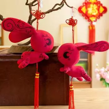 Милый с присоской ПП хлопок кролик плюшевая игрушка кукла кролик подвесное украшение украшение для дома