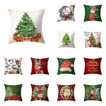 Милый Санта-Клаус на рождественскую тематику с принтом, чехол для подушки, украшение для дома, гостиной, дивана, квадратная подушка, наволочка 40X40CM