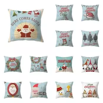 Милый Санта-Клаус на рождественскую тематику с принтом, чехол для подушки, украшение для дома, гостиной, дивана, квадратная подушка, наволочка 40X40CM