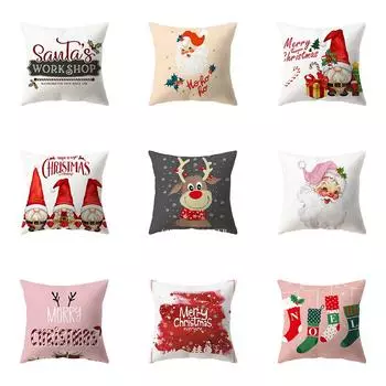 Милый Санта-Клаус на рождественскую тему с принтом, чехол для подушки, домашняя гостиная, украшение для дивана, подушка, наволочка 40X40CM