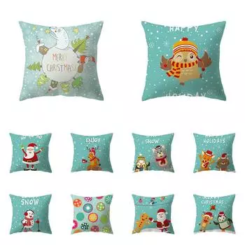 Милый Санта-Клаус на рождественскую тему с принтом, чехол для подушки, домашняя гостиная, украшение для дивана, подушка, наволочка 40X40CM