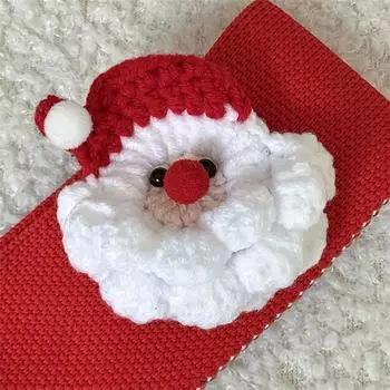 Милый Санта-Клаус Пряжа Вязаные аксессуары Брошь Заколка для волос Брелок Наполнители Аксессуары Украшения для рождественской вечеринки Подарки для пар one size
