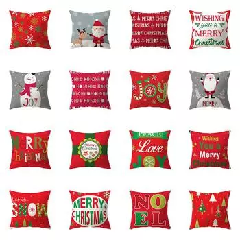 Милый Санта-Клаус с рождественским принтом, полиэстеровый чехол для подушки, домашняя гостиная, украшение для дивана, подушка, наволочка 40X40CM