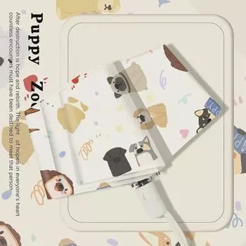 Милый щенок, автоматический женский зонт двойного назначения от солнца и дождя - защита от ультрафиолета, легкий и портативный