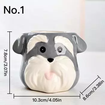 Милый щенок цветочный горшок сочный горшок керамический горшок для домашнего декора украшение для рабочего стола бонсай горшок для украшения сада No.1
